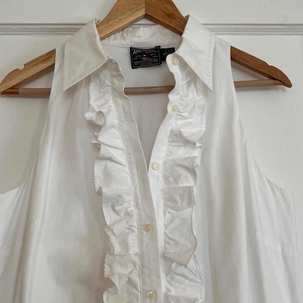 American Living White Cotton Dress 16